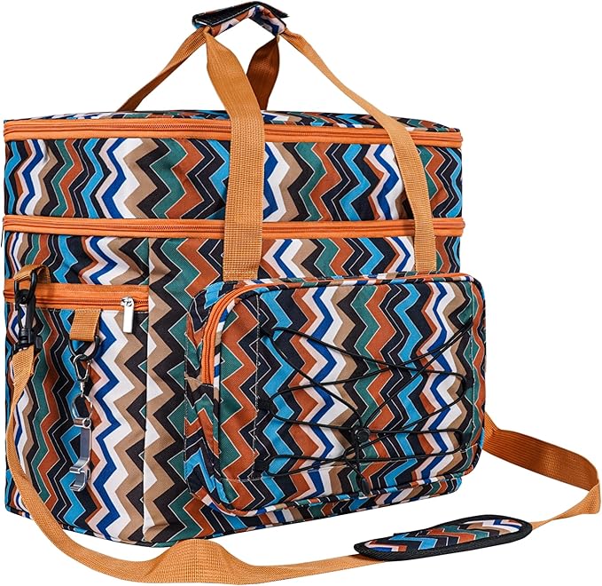 Soft Collapsible Insulated Sided Cooler - 60 Can Large Leakproof Picnic Beach Meal Prep Portable Travel Cooler for Shopping, Kayaking, Road Trips