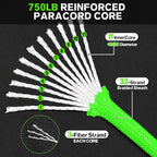 Paracord Rope 750 - Parachute para Cord 4mm 11 Strand Spool Rope Utility Nylon String for Outdoor Camping Survival Utility Tent Crafting DIY Projects - Neongreen 100ft