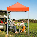 5x5 Pop Up Canopy Tent, Instant Portable Beach Canopy, Outdoor Tent with Carry Bag for Camping, Sports, Tailgating, Events, Orange
