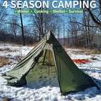 DANCHEL OUTDOOR Backpacking Hot Tent with Stove Jack, 4 Season Lightweight Tipi Tent for 2/4/6 Person Winter Camping Hunting, 10.5FT-16.4FT