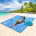 Beach Blanket Waterproof Sandproof Beach Mat 79" X 83"/10'x9'for 2-8 Adults Quick Drying Outdoor Picnic Mat Beach Accessories for Travel, Camping, Hiking