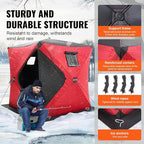VEVOR Portable Pop-Up Tent, 1-8 Person Insulated Shelter, Large Fishing Area, Hub-Style Shanty for Winter Fishing, Waterproof Oxford Ice Cube with Anchors/Ropes/Carrying Bag