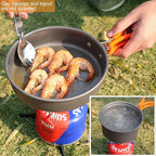 REDCAMP 6/10/11/12/14/15/19 PCS Camping Cookware Mess Kit Camping Gear Campfire Utensils Lightweight Stackable Pot Pan Bowls Soup Spoon with Storage Bag for Camping, Backpacking, Outdoor Cooking