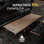 ONETIGRIS SUPRATIROS Extra Large Camping Cot, Height Adjustable Oversized Sleeping Cot with Extending Legs for Camping, Car Trips, Truck, Beach, Office Nap, Sturdy Supports Up to 400lbs