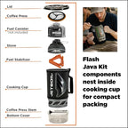 Jetboil Flash Java Kit Camping and Backpacking Stove Cooking System with Silicone French Press Coffee Maker