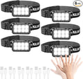 6 Pack Rechargeable Headlamp,Super Bright LED Head Flashlight with Motion Sensor,IPX6 Waterproof Headlight for Camping,Hiking,Fishing,Running,Hunting,Hands Free Head Lamp for Adults,Team Work