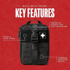 My Medic MyFak Mini First Aid Kit - Small and Lightweight for Camping Hiking and Backpacking - IFAK with 70 Items - HSA/FSA Great for Travel - Black