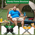 Northroad Oversized Foldable Camping Chair, Outdoor Padded Lawn Chair w/Cup Holder,Carry Bag for Beach, Hiking, and Picnics,Heavy-Duty 300-lbs Capacity, Purple