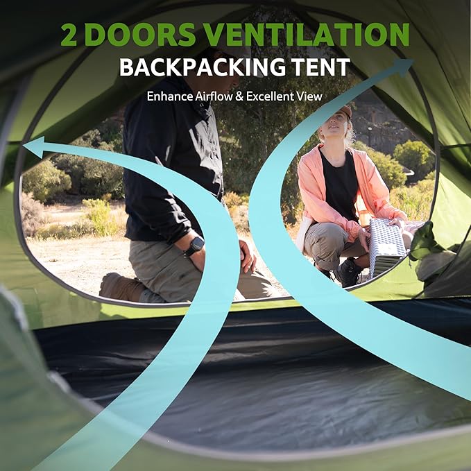 Naturehike Bleik 2-3 Person Camping Tent, Waterproof Double Layer Lightweight Backpacking Tents for Camping