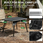 TOPCHANCES Folding Camping Table Outdoor,Ultralight Aluminum Camping Tables Multifunctional Portable Folding Table with Carrying Bag for Holiday Festival Camping Travel Picnic Grilling