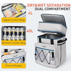 TOURIT 75 Can Insulated Rolling Cooler, Detachable Double Deck Beach Cooler with Wheels, Collapsible Soft Sided Cooler Bag for Beach, Camping, Picnic, Travel, Shopping