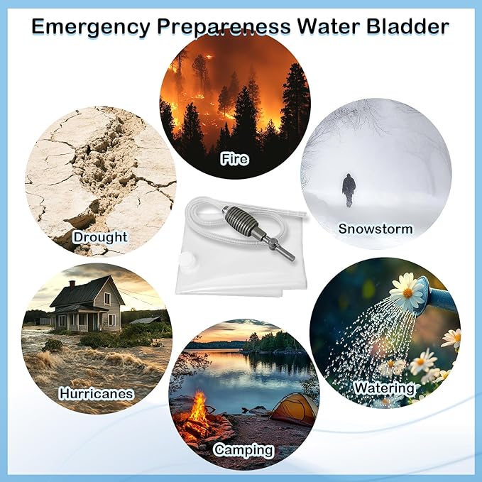 100Gallon Bathtub Bladder for Emergency Water Storage, BPA-Free Water Container for Disaster Preparedness, Hurricane Survival & Drinking Water-Food Grade Reusable Water Bag