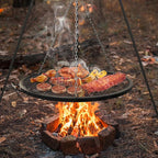 onlyfire Round Fire Pit Grill Grate, Heavy-Duty Steel Cooking Grate with X-Marks Design, Portable Campfire Grill for Outdoor BBQ, Camping, Picnics - 30 Inch