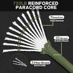 Paracord Rope 750 - Parachute para Cord 4mm 11 Strand Spool Rope Utility Nylon String for Outdoor Camping Survival Utility Tent Crafting DIY Projects - ArmyGreen 1000ft