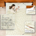 100% Cotton Sleeping Bag Liner with Full Length Zipper on 3 Sides; Single/Double Adult Sleep Sack for Travel & Camping, Multifunctional Travel Sheets (Unzipped 87”x87”) for Hotel, Lightweight