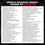 MediTac Rucksack Assault Trauma Tactical Kit Feat. SOF Tourniquet, Chest Seals, Clotting Gauze – Olive Drab