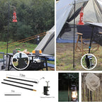Folding Camping Table Portable with Large Storage Organizer and Lantern Pole, Lightweight Compact Aluminum Foldable Table for Outdoor, Picnic, Fishing, Backpacking, Hiking, Cooking