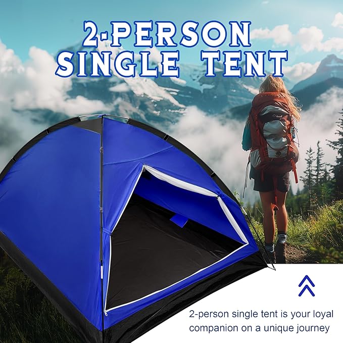 1-Person Dome Tent for Camping Waterproof Lightweight Portable Backpacking Orange/Blue/Army Green/Green