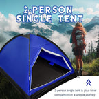 1-Person Dome Tent for Camping Waterproof Lightweight Portable Backpacking Orange/Blue/Army Green/Green