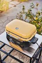 Weber Lumin Portable Outdoor Electric Barbecue Grill for Small Spaces and Travel, Golden Yellow
