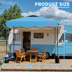 12x12 Pop Up Canopy, Easy Up Canopy Tent, Heavy Duty Tents for Parties, One Person Set Up Event Tent, Turquoise