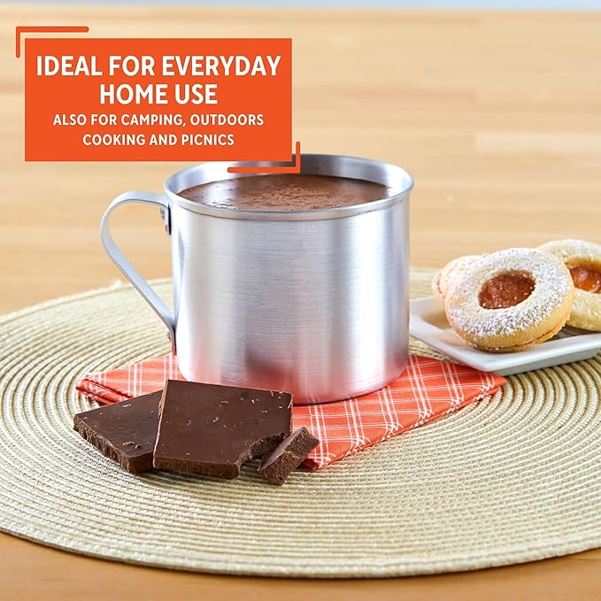 IMUSA 1.25 Quart Aluminum Mug for Stovetop Use or Camping