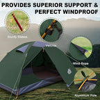2 Person Backpacking Tent, Waterproof Windproof Two Person Tent, Lightweight Easy Setup 2 Man Tent for Camping Hiking Cycling