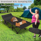 ABORON XXL Camping Cot with 2in Memory Foam Trifold Mattress, 900LBS Heavy Duty Sleeping Cot for Adults, Extra Wide Sleeping Cot, 1200D Double Layer Oxford Cot for Camping, Guest, Office Nap