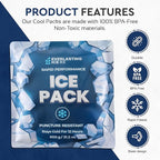 Rapid Performance Reusable Ice Packs for Lunch Boxes, Lunch Bags or Coolers | 4 Pack | Cold for Up to 12 Hours | Ice Packs for Cooler, Long Lasting for Camping, Beach, & School