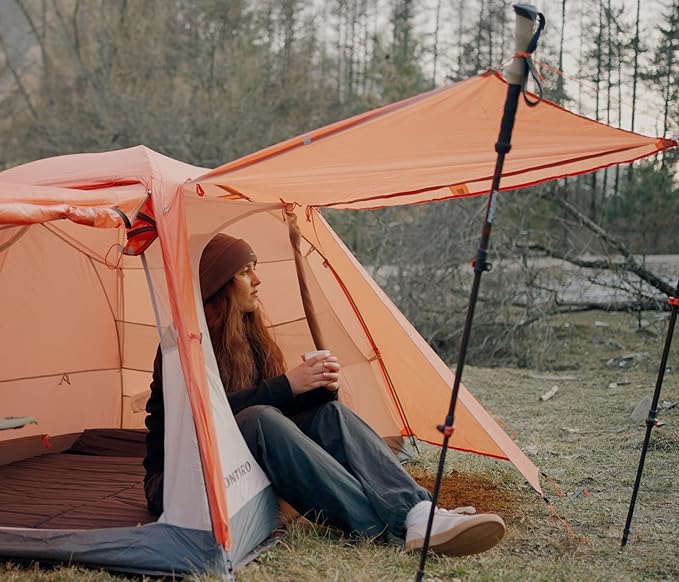 Triphyr Backpacking Tent with F-Nexus Extension 2-Person Combo, Attachable Extension Shelter, Lightweight 2 Person Tent for Backpacking Camping Hiking & Biking