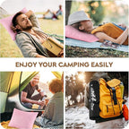 Small Shredded Memory Foam Pillow, Camping Pillow Travel Pillow - Compressible Medium Firm, Breathable Cover, Ideal Backpacking Hiking, Airplane and Car (Apricot Pink, L)