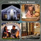 2-Pack Camping String Lights, 4 in 1 Outdoor Camping Lantern with 8 Lighting Modes(32.8Ft), Quick 30s Recovery, Waterproof, Type-C Fast Charging, Portable Lights for Camping/Yard/Hiking