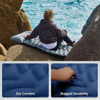 KingCamp Sleeping Pad for Camping, Ultralight Connectable Inflatable Sleeping Pad Camping Mattress with 6.3" Built-in Pillow & Foot Pump for Backpacking Hiking Tent Cot