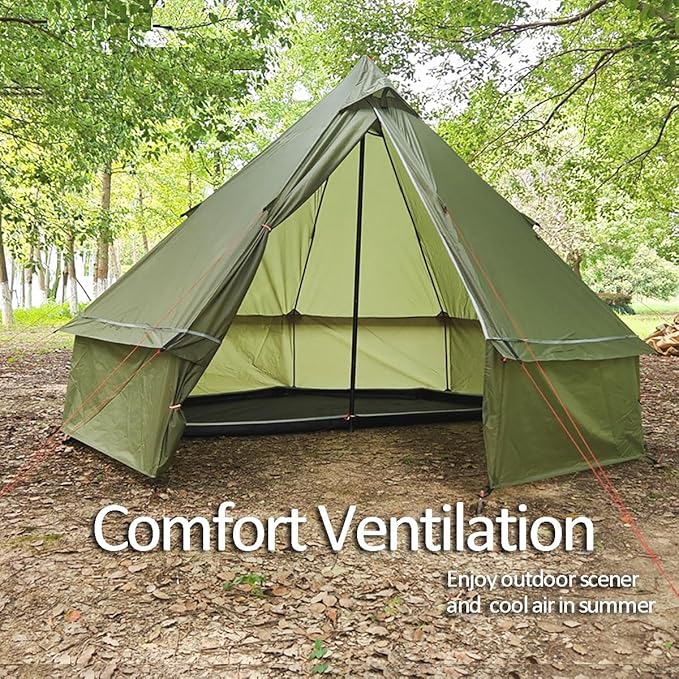 Backpacking Yurts Tent-Lightweight 4 Season Tents with Stove Jack, 1-3 Person Waterproof Hot Tent for Camping, Hiking, Outdoor Hunting, 6.6LB/10.5FT