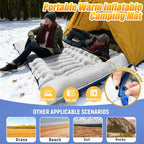Camping Sleeping Pad, 8.8R-Value Ultralight Camping Mat with Pillow, Insulated Camping Mattress, Built-in Foot Pump Inflatable Sleeping Pads Compact for Camping Backpacking Hiking, Single