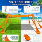 Beach Tent Sun Shelter Beach Canopy Tent Sun Shade Pop Up 10x10 UPF50+ with 8 Sandbags-2 Sand Shovel-Portable 4 Aluminum Poles-Ground Pegs-Easy Setup for Outdoor Family Camping Fishing Picnic