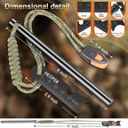 Ferro Rod Fire Starter, 6 Inch X 3/8 Inch Fire Starter Survival Tool, Flint and Steel for Camping and Hiking, Flint Fire Starter, Magnesium Fire Starter