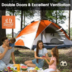 MOON LENCE Pop Up Tent 3-4 Person, 60s Instant Setup Camping Tent with 2 Doors, Water-Resistant & Windproof Dome Tent for Car Camping, Backyard, Traveling