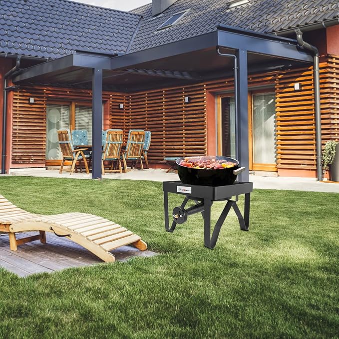 Vivicreate High Pressure Propane Gas Outdoor Burner Stove Cooker Burner Grill 185000 BTU power with Regulator and Hose parrilla de gas estufas de gas para cocinar afuera