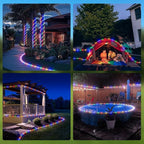 ICRGB Solar Rope Lights Outdoor, 132FT 400 LED Solar Rope Lights,IP67 Waterproof, 8 Modes, Outdoor Patio Porch Tree Wedding Christmas Pool Garden Decorative (Multi-Colored)
