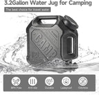 ASIEIT 3.2 Gallon Water Jug with Spigot, Portable Water Tank BPA Free, Leak-Proof Water Containers for Camping Water Storage Containers for Emergency Outdoor Hiking Picnic, Green/Black/Yellow