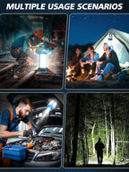 Foldable Camping Light Rechargeable Lantern, 10400mAh Portable Flashlight, Cordless Work Light with 3 Modes, 4100LM, LED Tent Light for Camping, Hiking, Fishing compatible with Tripod