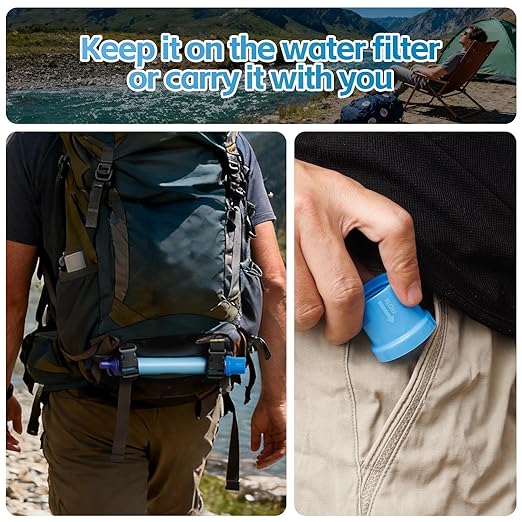 6 Pcs Water Filter Coupling Compatible with LifeStraw, Easy Drinking & Sharing, Unique Thread Fits 28mm Water Bottles & Bags, Portable Adapter Kit for Water Filtration System, Hiking Gear
