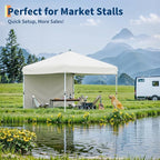 Garvee 10x10 Pop Up Canopy Tent, Heavy Duty Commercial Instant Shelter with One-Person Setup, UPF 50+ Waterproof, 100 Sq Ft Shade for Outdoor Events, Camping, Farmers Market