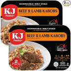 KJ Poultry Kosher Ready Meals - Beef Lamb Kabob & Quinoa, MRE Meat Meals Ready to Eat (2 Pack) Prepared Entree Fully Cooked, Shelf Stable Microwave Dinner Travel, Military, Camping, Emergency Survival