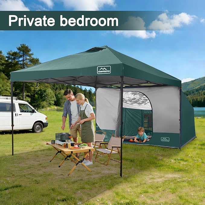 KAMPKEEPER Canopy Side Tent, Camping Canopy Tent for 10x10 Pop Up Canopies, Cube Tents, Gazebo Room Compatible with 10' Wide Canopies(Canopy Not Included)