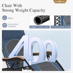 Sophia & William Oversized XXL Zero Gravity Lounge Chair Padded Reclining Lawn Chair Outdoor Gravity Chair with Cup Holder, Support 400 LBS, Blue