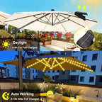 ZNYCYE Solar Umbrella Lights, 8 Strands Patio Umbrella Lights Outdoor with 8 Modes 3V Solar Panel Clip 112 Led Outdoor Waterproof for Beach Deck Garden Camping Tents Party Decoration(Warm White)