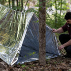 2 Person Mylar Emergency Shelter Tube Tent + Paracord • All-Weather Protection for Camping, Hiking, & Survival Kits Sliver