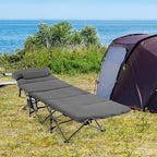 Goplus Camping Cot, Folding Camping Cot with Mattress, Pillow, Carry Bag, Storage Pocket, Camping Bed Military Cot for Home Office Nap Hiking, Heavy-Duty Portable Sleeping Cot for Adults Kids (Grey)